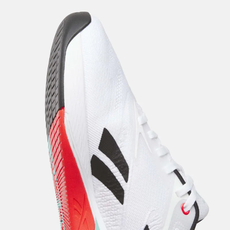 Reebok Nano X5 Training Shoes product view 6 — White/Black/Energy Red