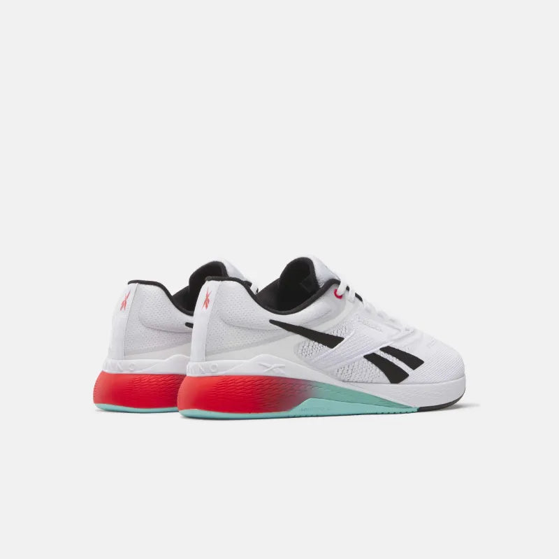 Reebok Nano X5 Training Shoes product view 3 — White/Black/Energy Red