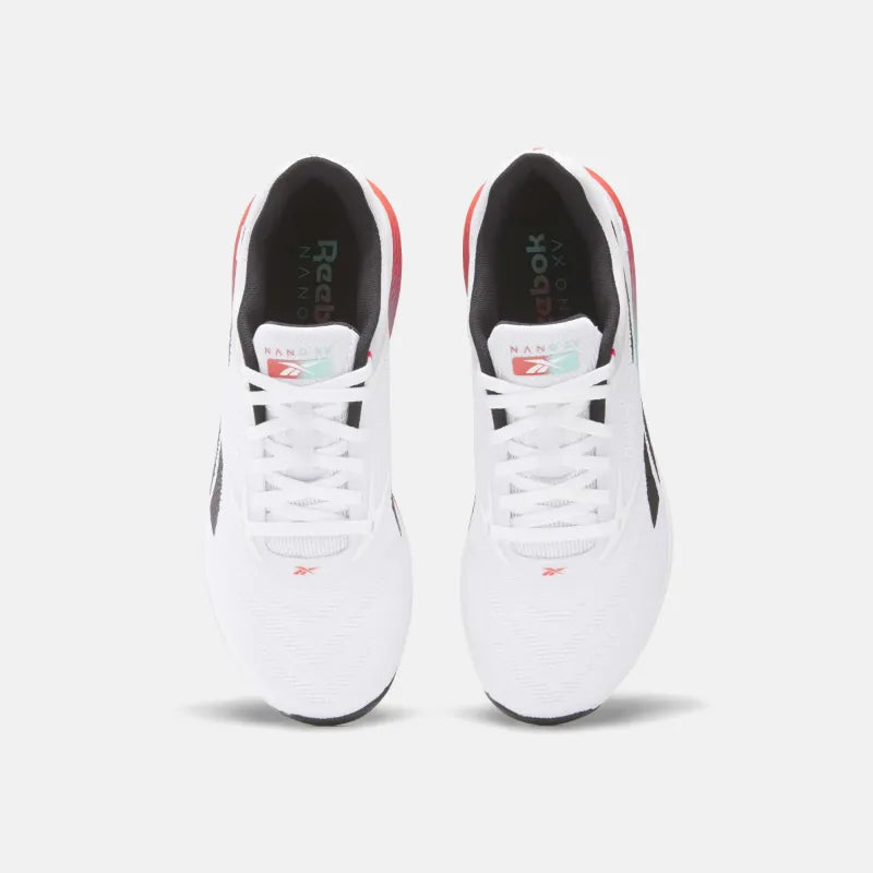 Reebok Nano X5 Training Shoes product view 5 — White/Black/Energy Red