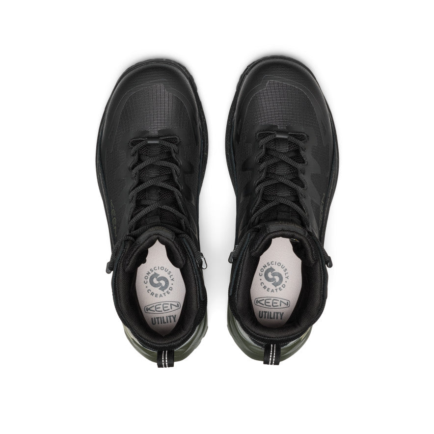 KEEN Targhee Blur Waterproof Work Boot (Carbon Toe) Men product view 4 — Forest Night/Black