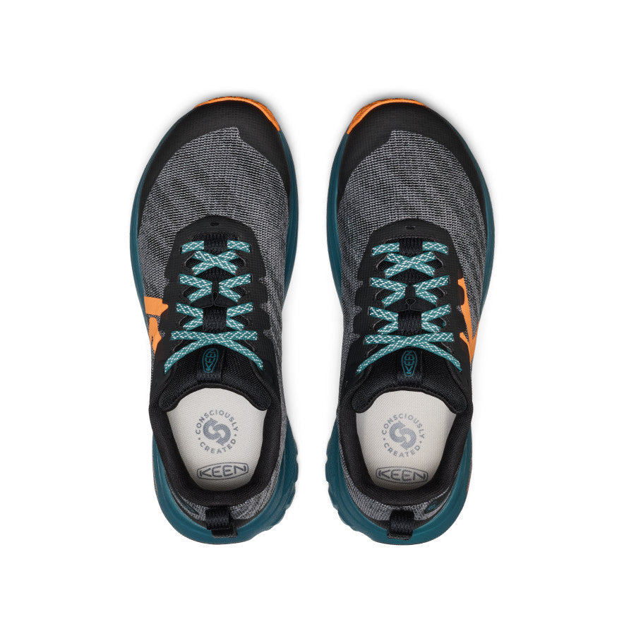 KEEN Roam Trail Running Shoe Men product view 4 — Black/Orange Peel