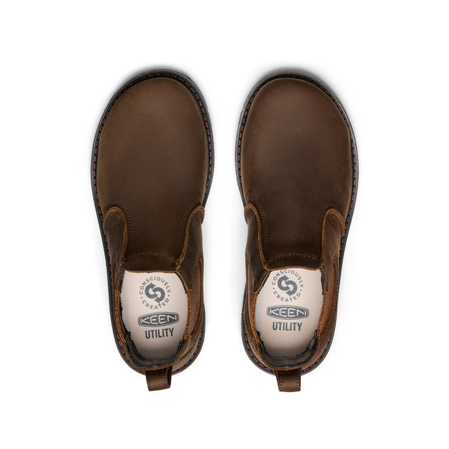 KEEN San Jose Chelsea 90° Heel Boot (Aluminum Toe) Women product view 4 — Cascade Brown/Black