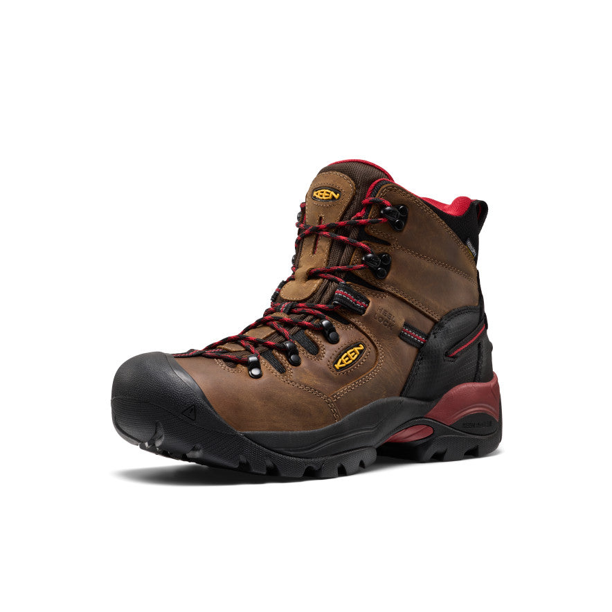KEEN Pittsburgh Energy 6" Waterproof Boot (Carbon Toe) Men product view 3 — Bison/Black