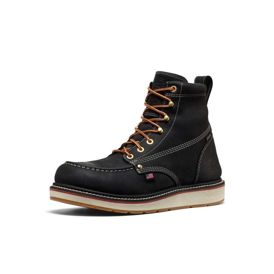 KEEN Liberty 6" Waterproof Boot (Carbon Toe) Men product view 3 — Black/Gum