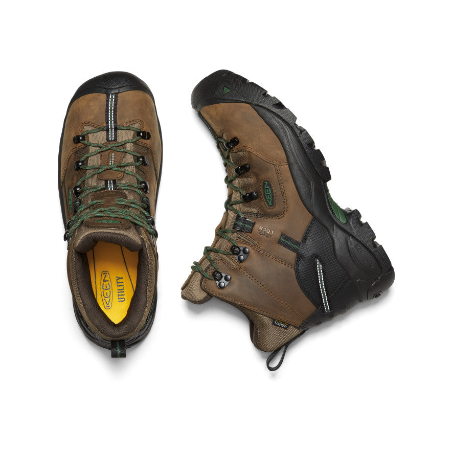KEEN Pittsburgh Energy 6" Waterproof Boot (Carbon Toe) Men product view 4 — Cascade Brown/Greener Pastures