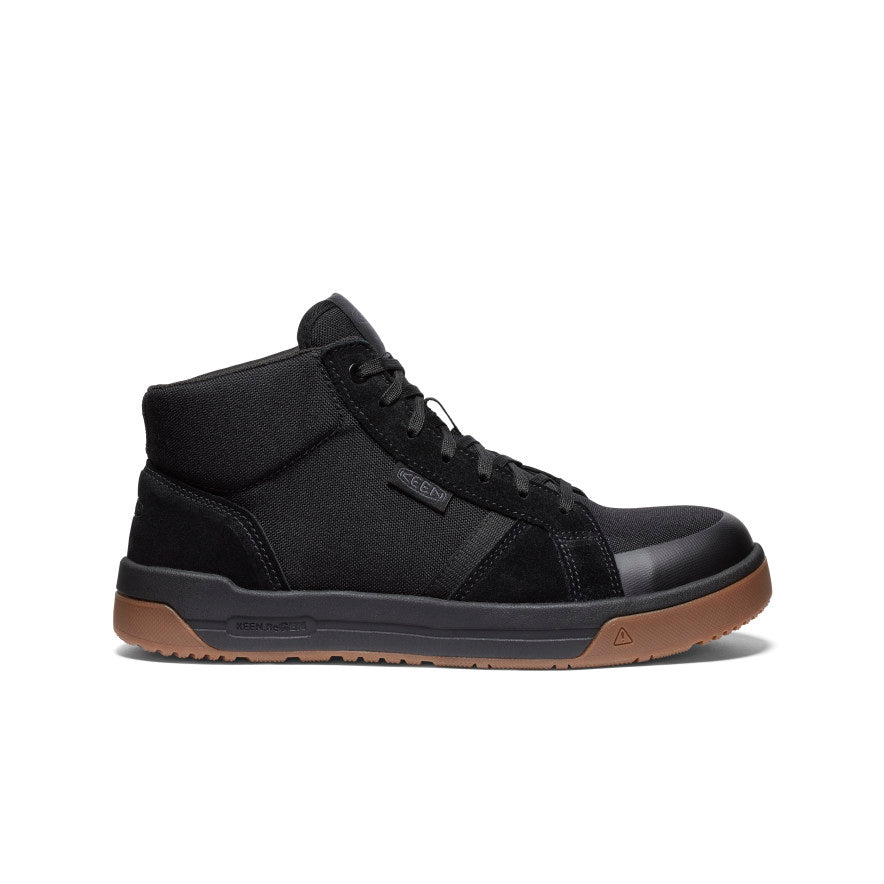 KEEN Kenton Mid Work Shoe (Carbon Toe) Men product view 1 — Black/Gum