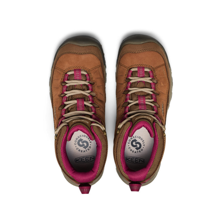 KEEN Targhee IV Waterproof Hiking Boot Women product view 4 — Bison/Beaujolais
