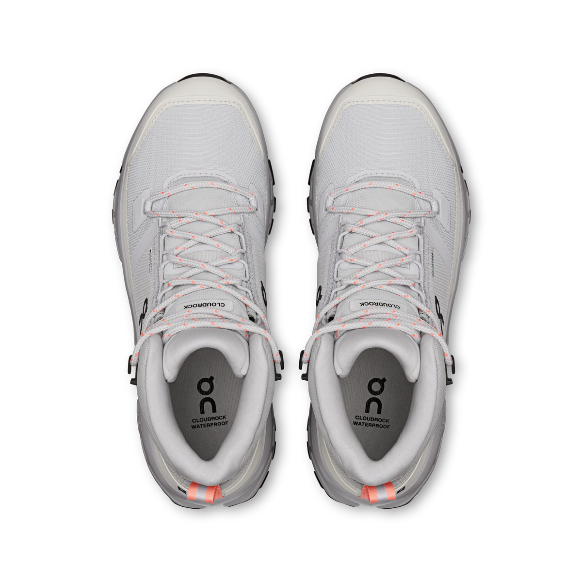 On Cloudrock Mid Waterproof Women product view 2 — Glacier | Alloy