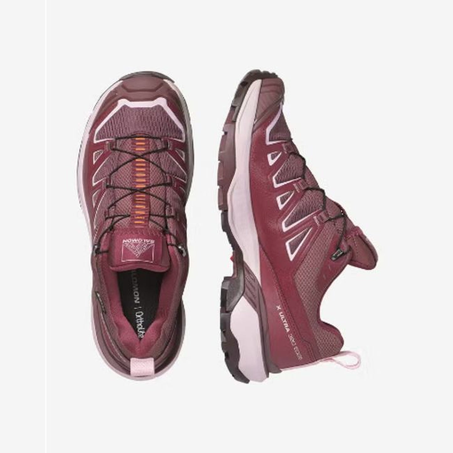 Salomon X Ultra 360 Edge GORE-TEX Women - top or pair view - Burgundy