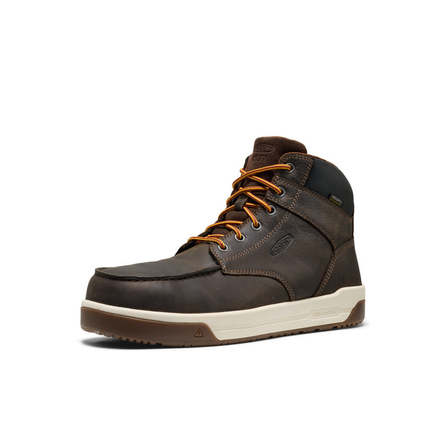 KEEN Gibson Waterproof Work Boot (Carbon Toe) Men product view 3 — Cascade Brown/Gum