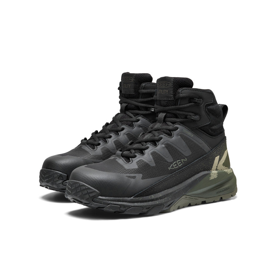 KEEN Targhee Blur Waterproof Work Boot (Carbon Toe) Men product view 2 — Forest Night/Black