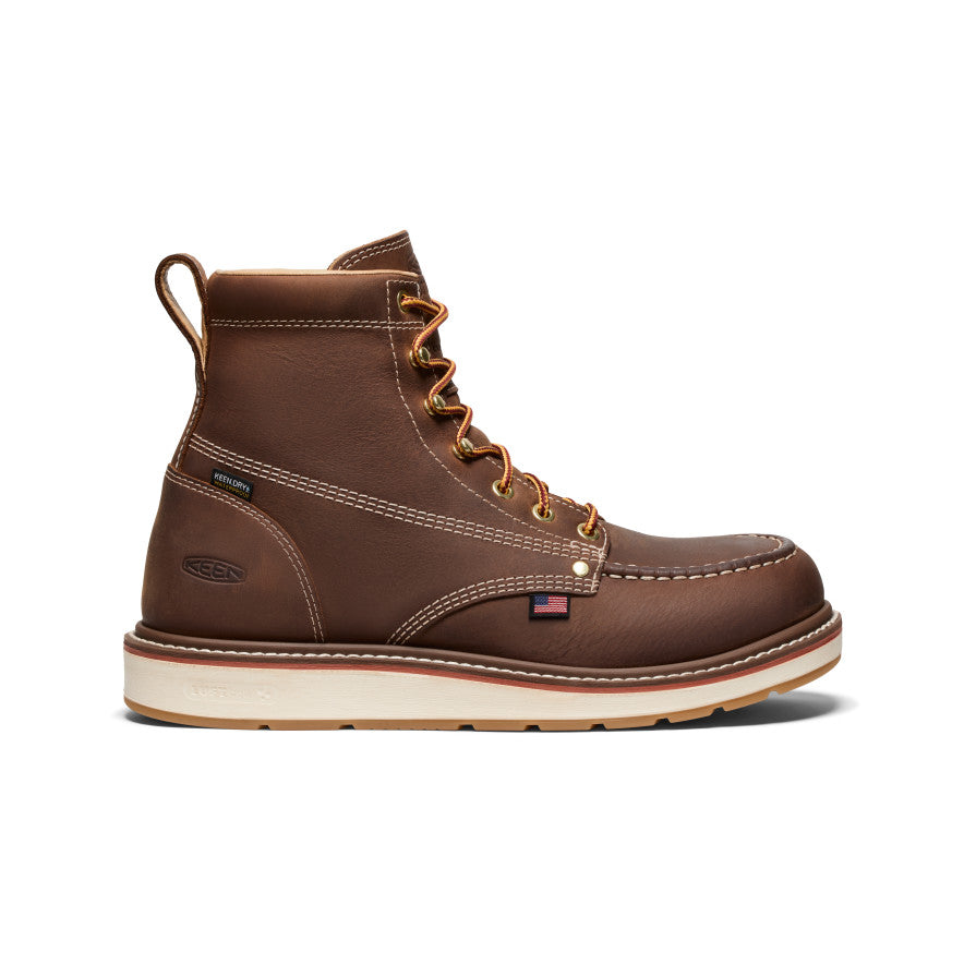 KEEN Liberty 6" Waterproof Boot (Carbon Toe) Men product view 1 — Chestnut/Gum
