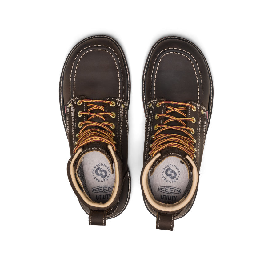 KEEN Liberty 6" Waterproof Boot (Carbon Toe) Men product view 4 — Coffee Bean/Black