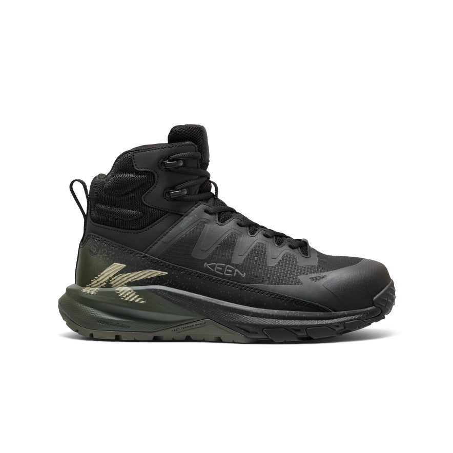 KEEN Targhee Blur Waterproof Work Boot (Carbon Toe) Men product view 1 — Forest Night/Black