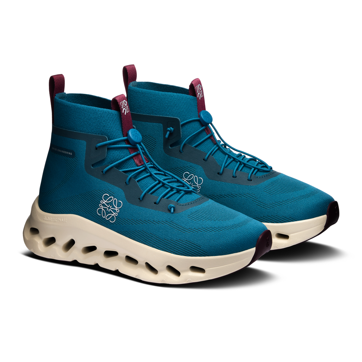 On Cloudtilt Hi LOEWE Women product view 6 — Teal | Oatmeal | Burgundy