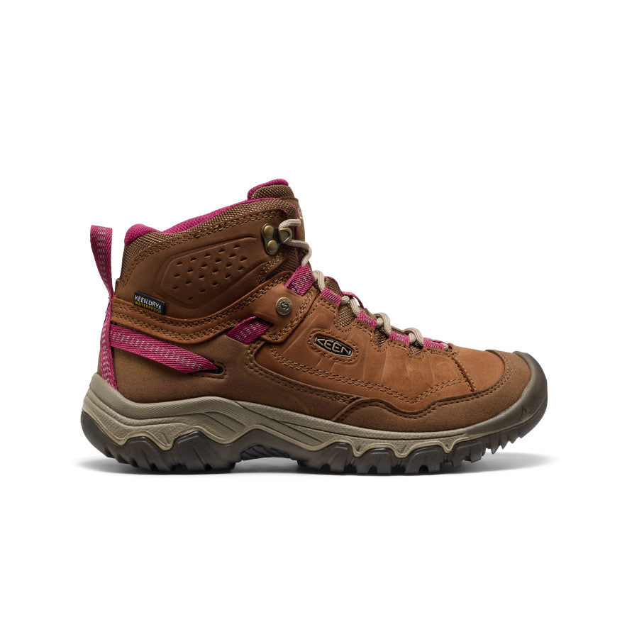 KEEN Targhee IV Waterproof Hiking Boot Women product view 1 — Bison/Beaujolais
