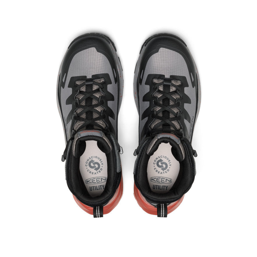 KEEN Targhee Blur Waterproof Work Boot (Carbon Toe) Men product view 4 — Steel Grey/Black