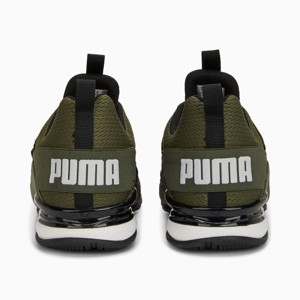 PUMA Axelion Refresh Running Shoes Men product view 3 — Green Moss-PUMA Black-Feather Gray