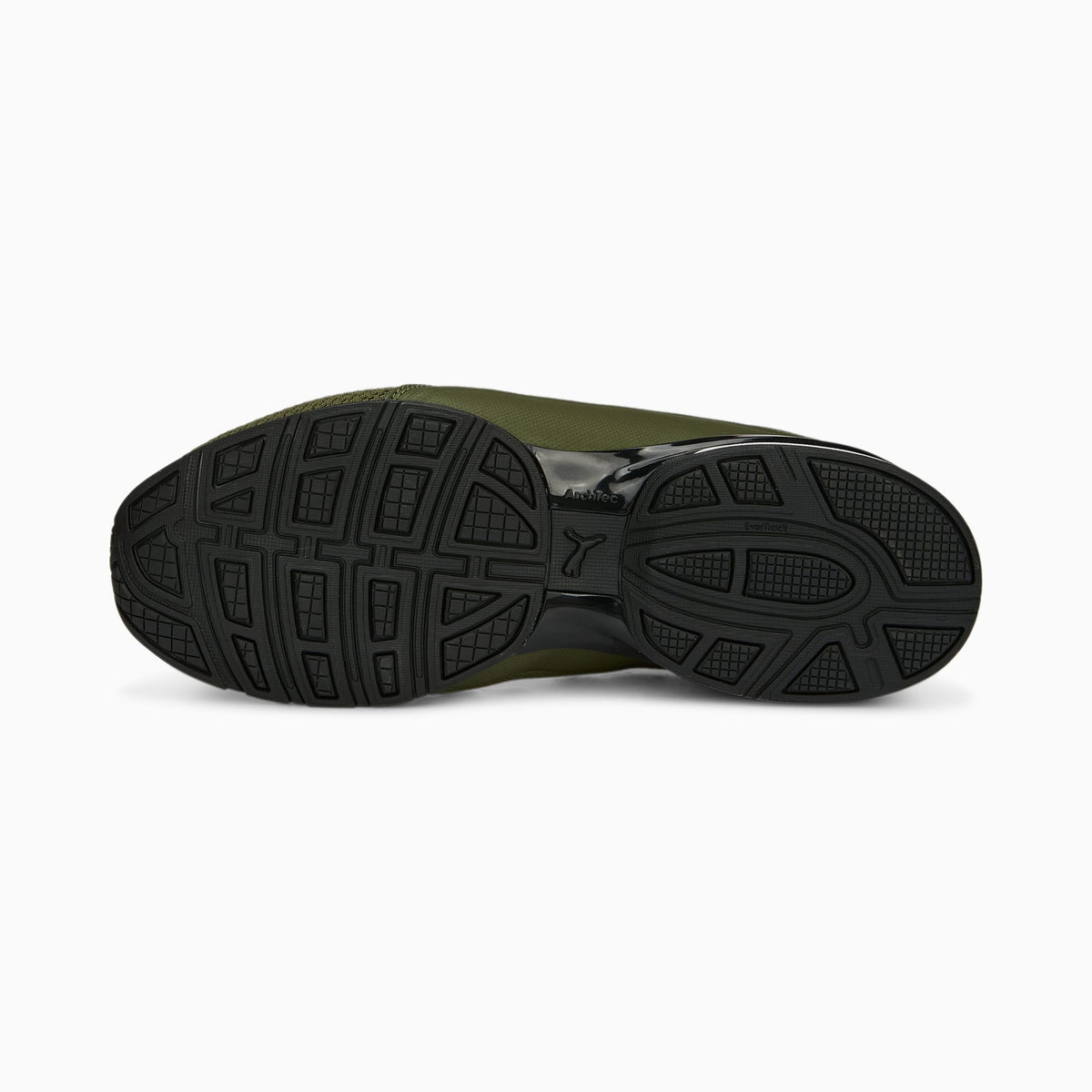 PUMA Axelion Refresh Running Shoes Men product view 4 — Green Moss-PUMA Black-Feather Gray