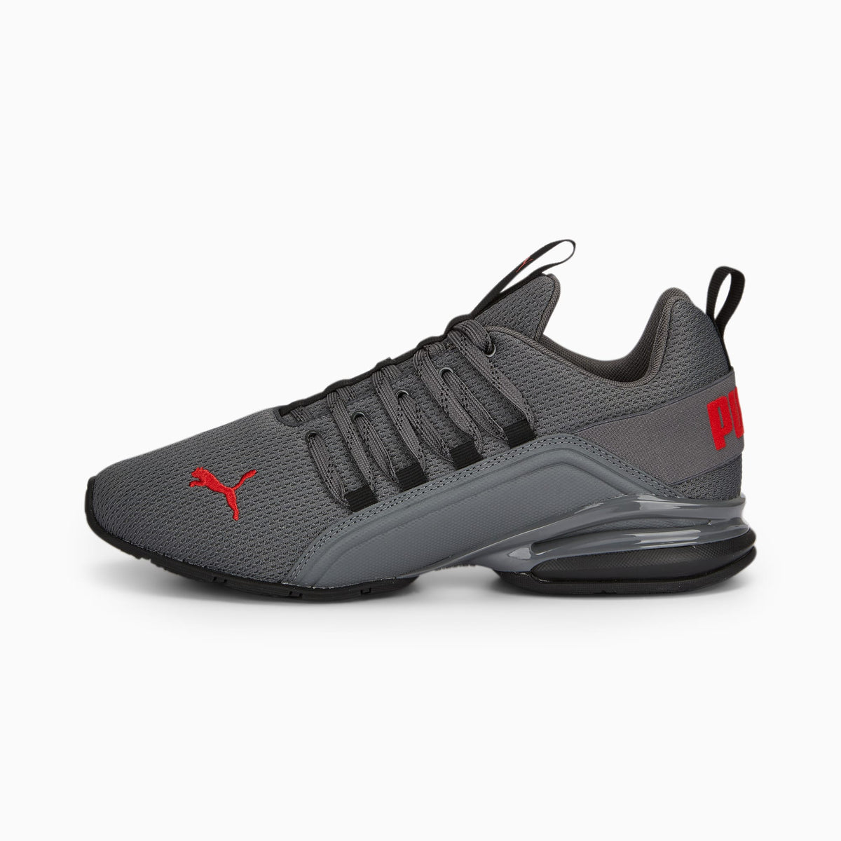 PUMA Axelion Refresh Running Shoes Men product view 1 — PUMA Black-Cool Dark Gray-PUMA Red