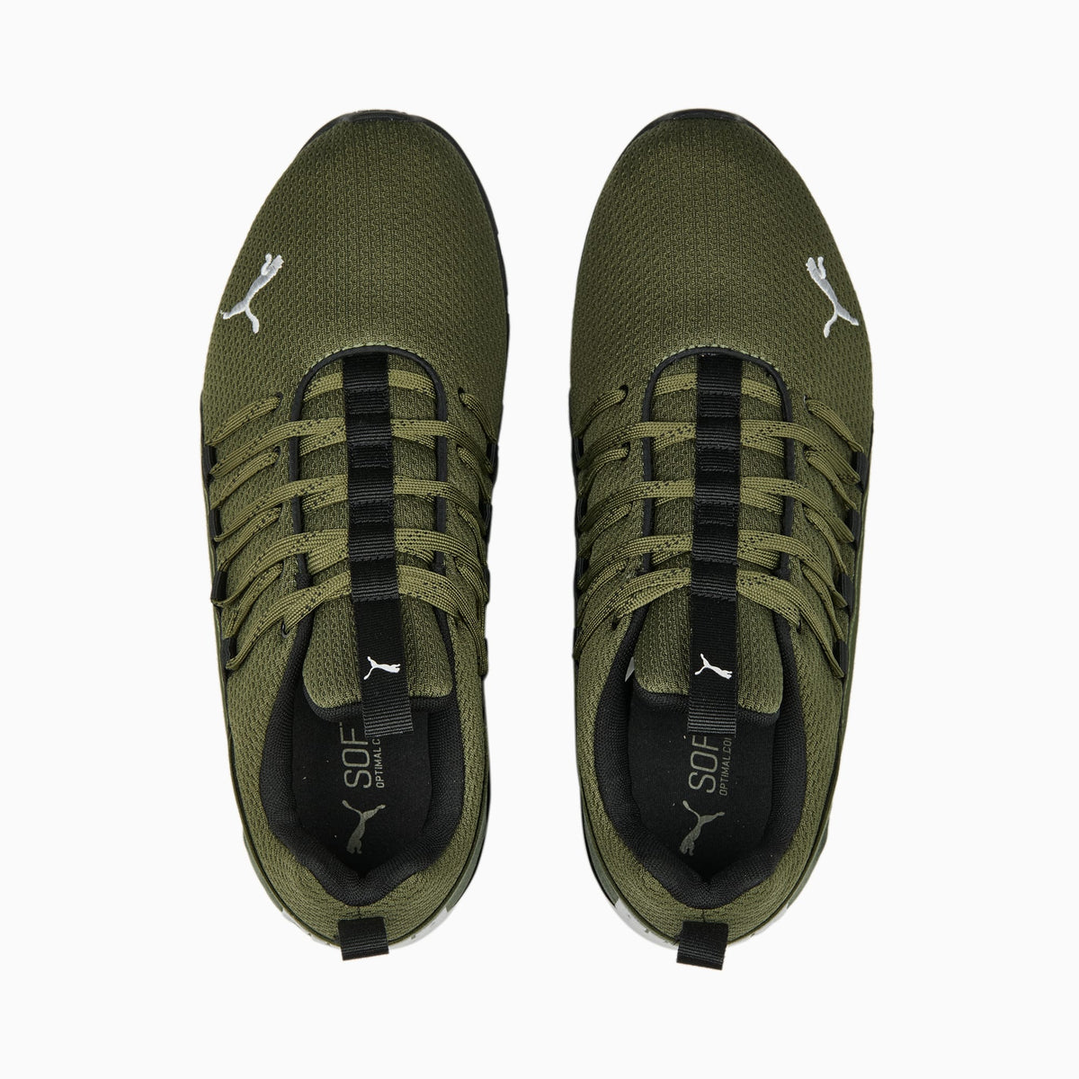 PUMA Axelion Refresh Running Shoes Men product view 6 — Green Moss-PUMA Black-Feather Gray