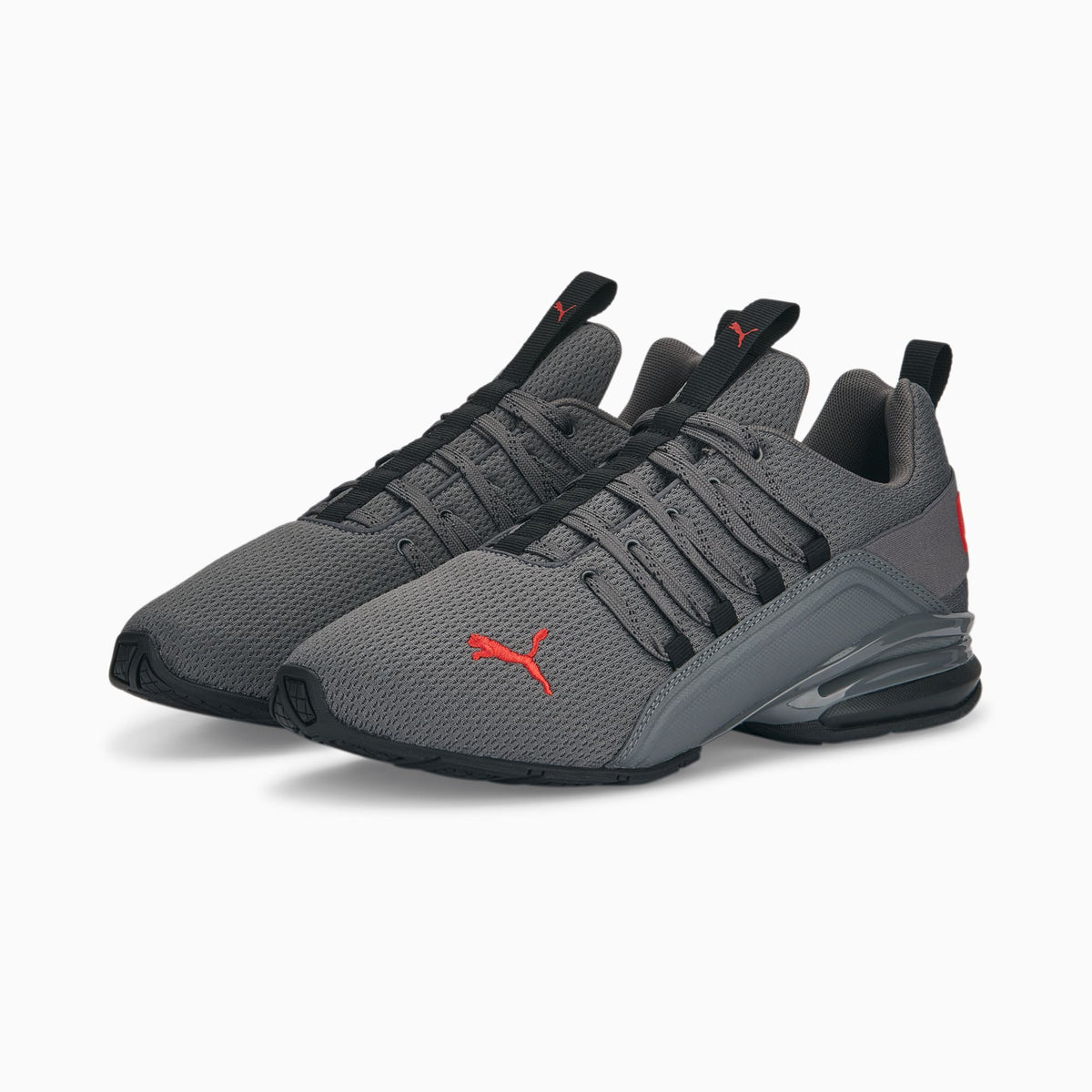 PUMA Axelion Refresh Running Shoes Men product view 2 — PUMA Black-Cool Dark Gray-PUMA Red
