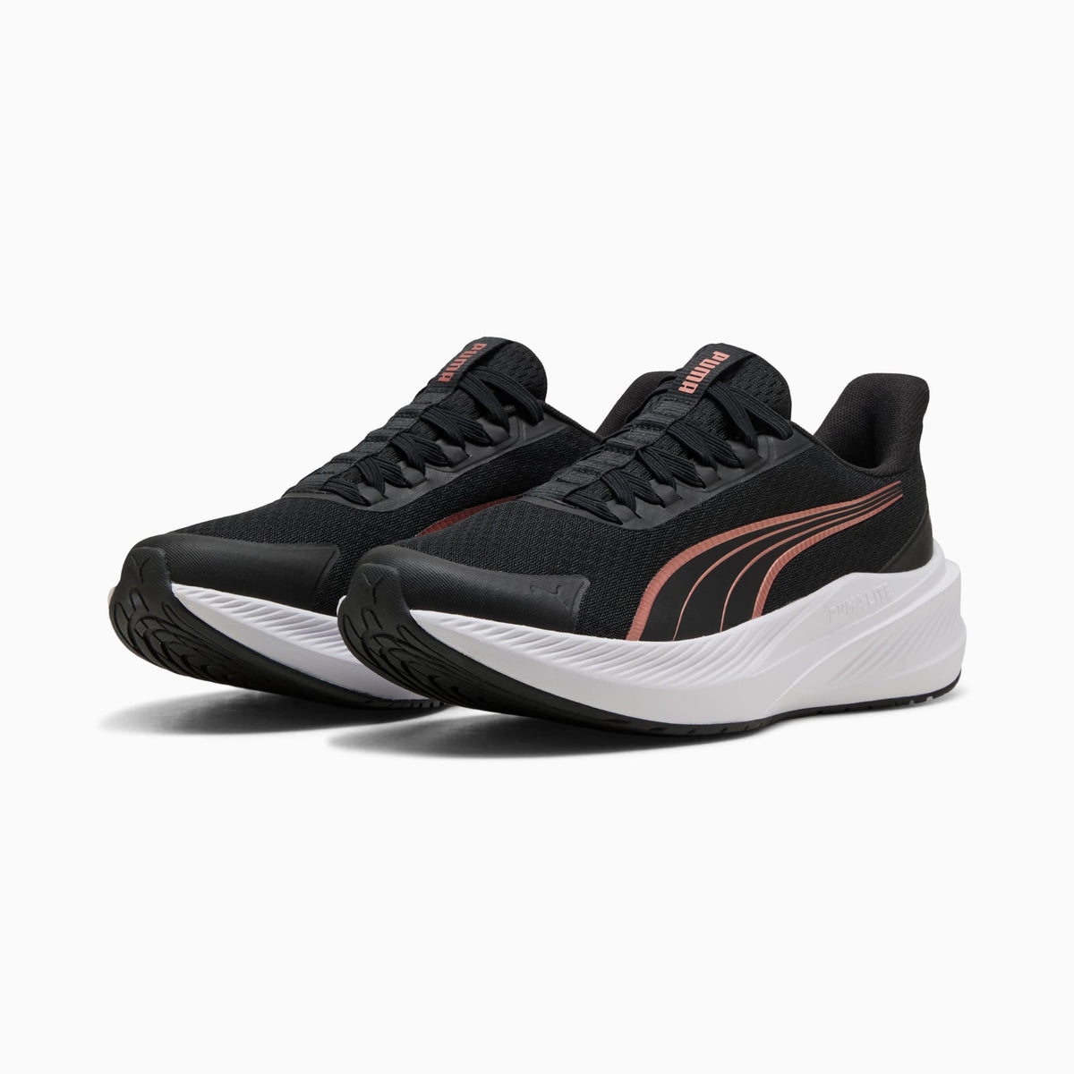 PUMA Dasher Lite SLIPTECH™ Running Shoes Unisex product view 2 — PUMA Black-Rose Gold-PUMA White