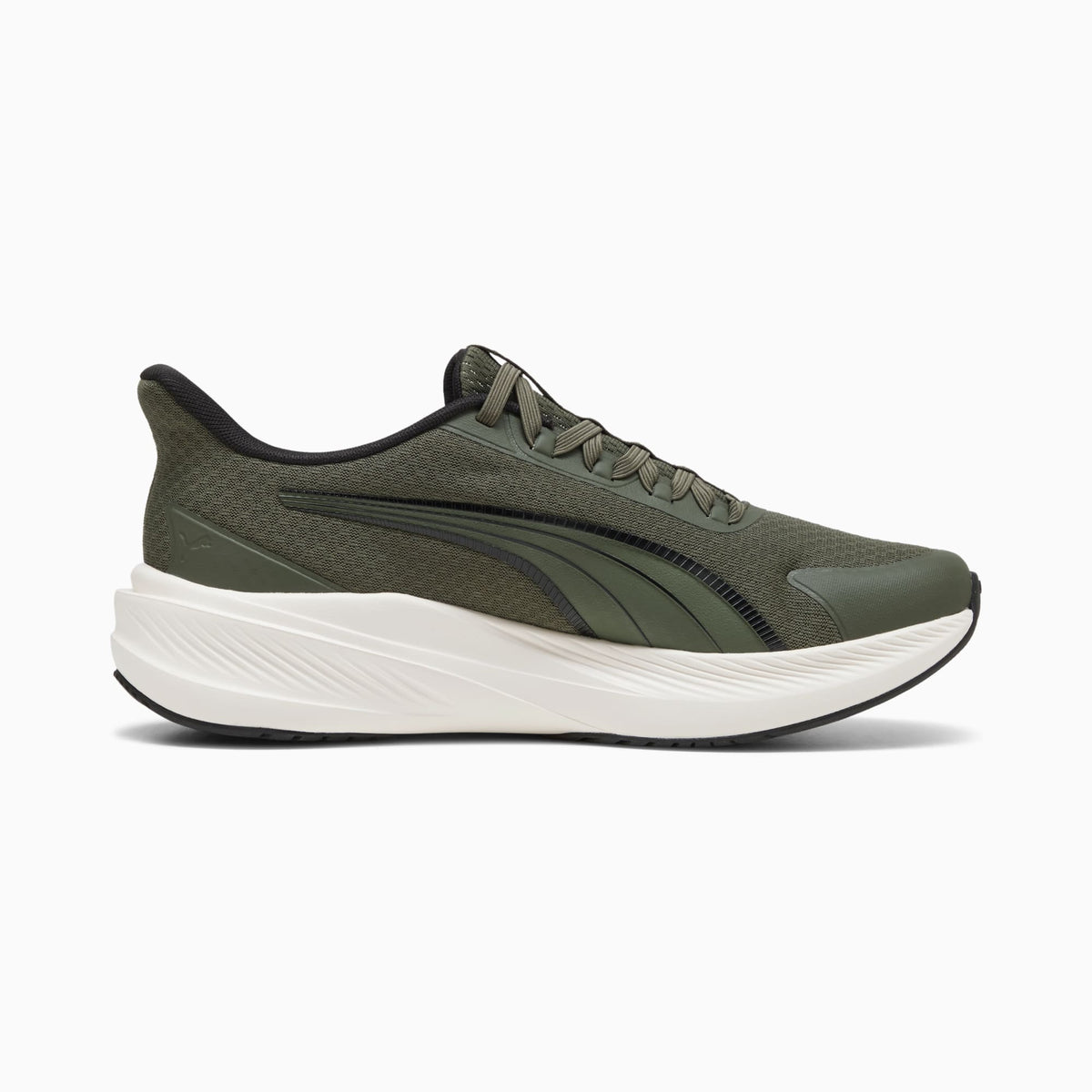 PUMA Dasher Lite SLIPTECH™ Running Shoes Unisex product view 5 — Moss Veil-Warm White-PUMA Black-Soft Grass