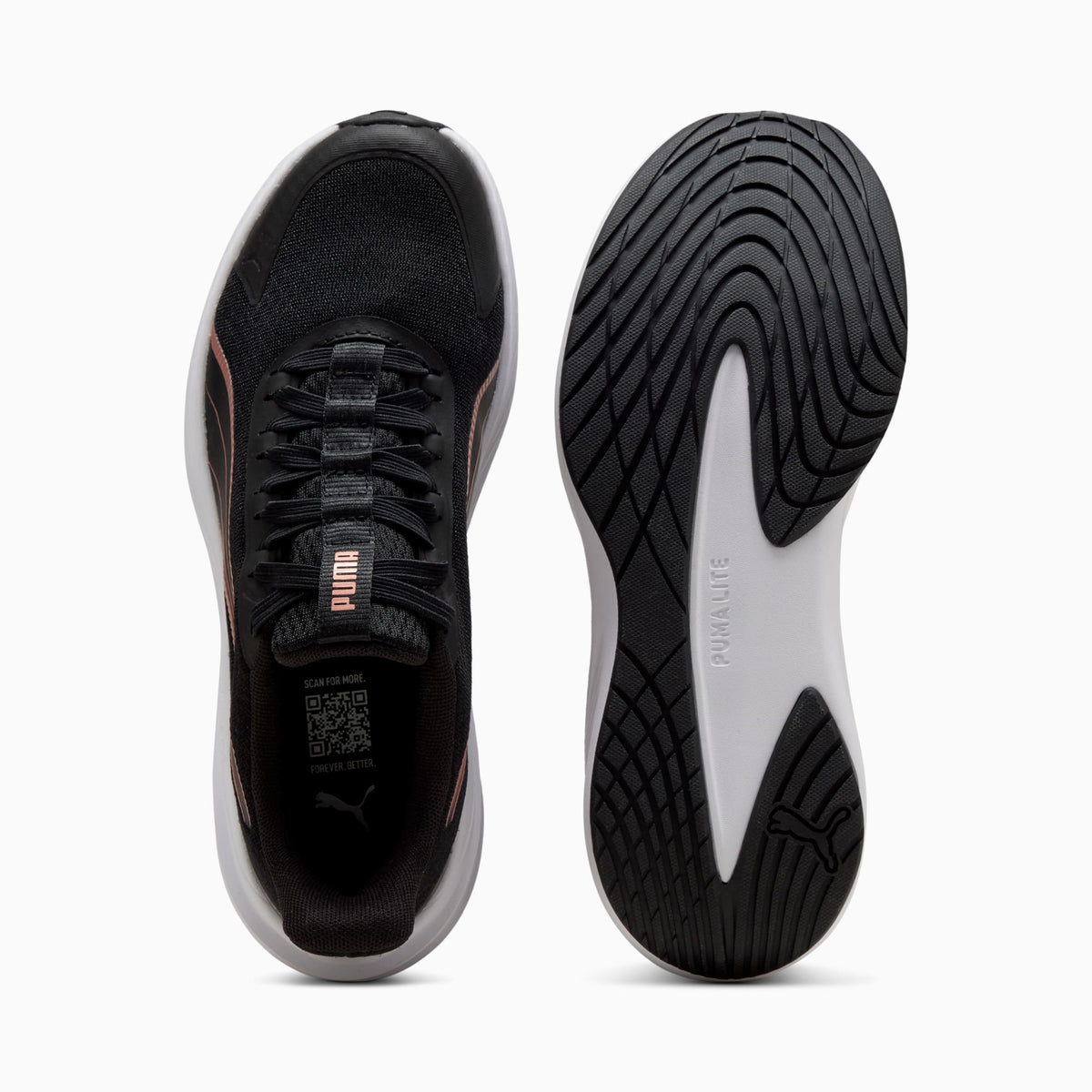 PUMA Dasher Lite SLIPTECH™ Running Shoes Unisex product view 4 — PUMA Black-Rose Gold-PUMA White