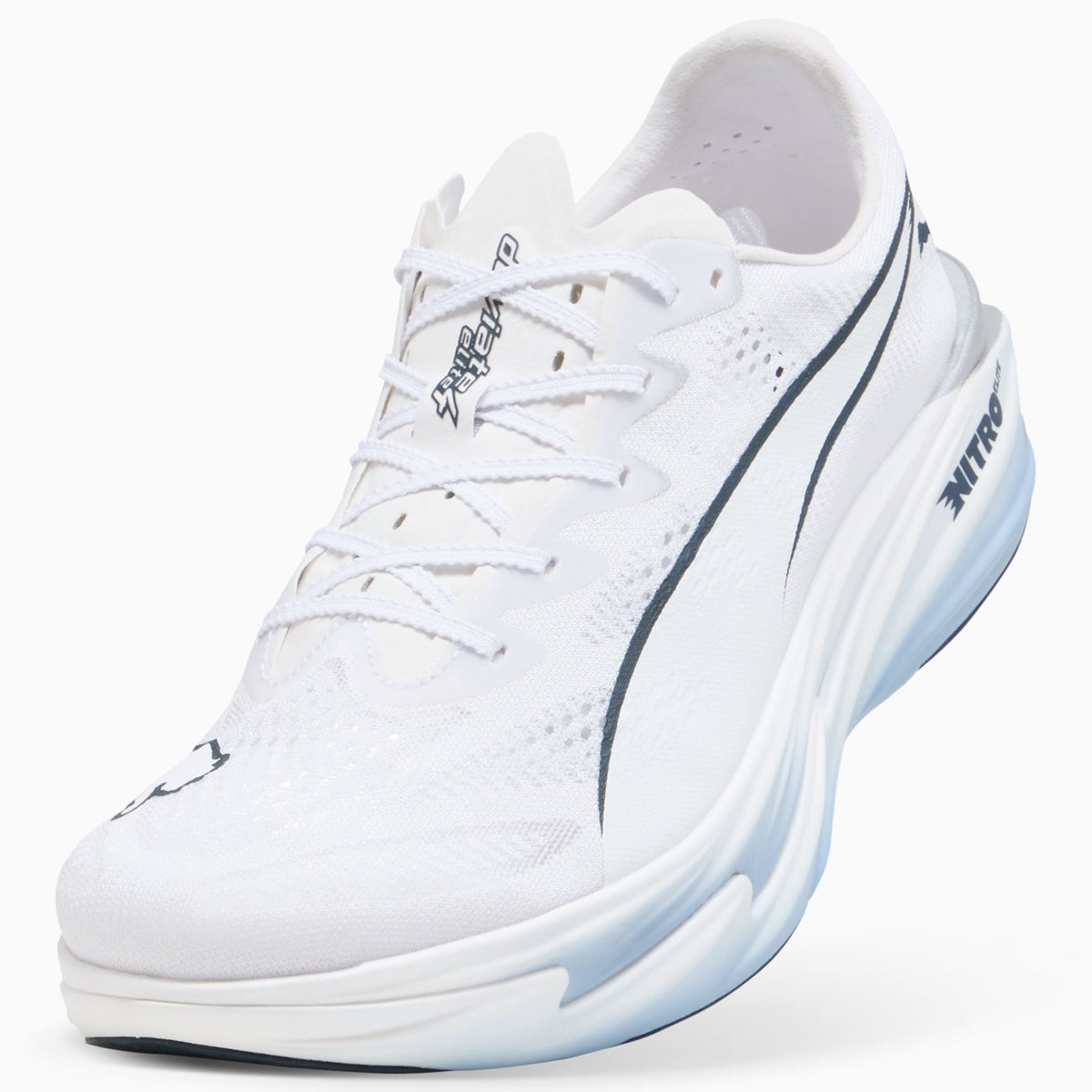 PUMA Deviate NITRO™ Elite 4 Running Shoes Men product view 6 — PUMA White-Chambray Blue-Persian Blue