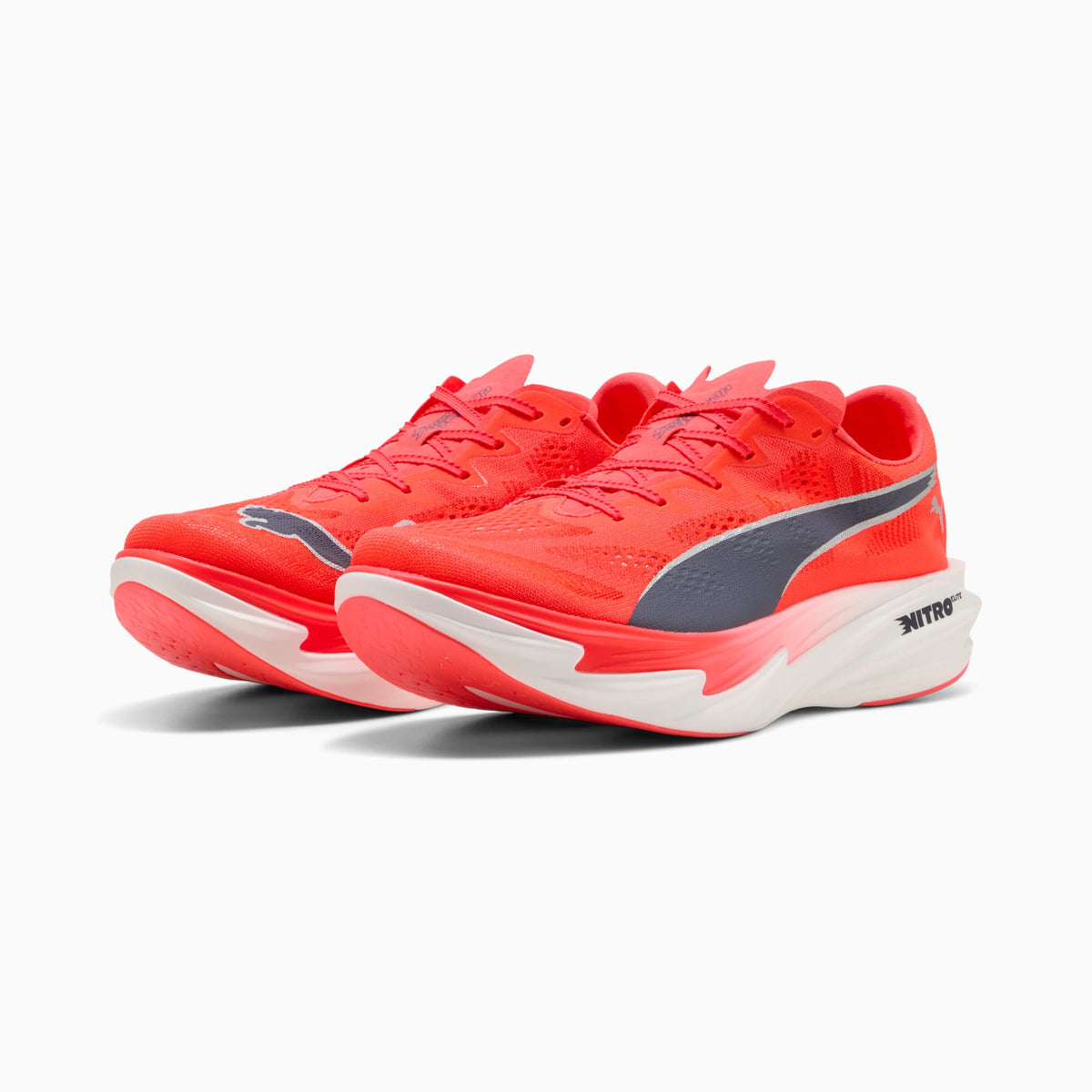 PUMA Deviate NITRO™ Elite 4 Running Shoes Men product view 2 — Ultra Red-Inky Depths-PUMA White