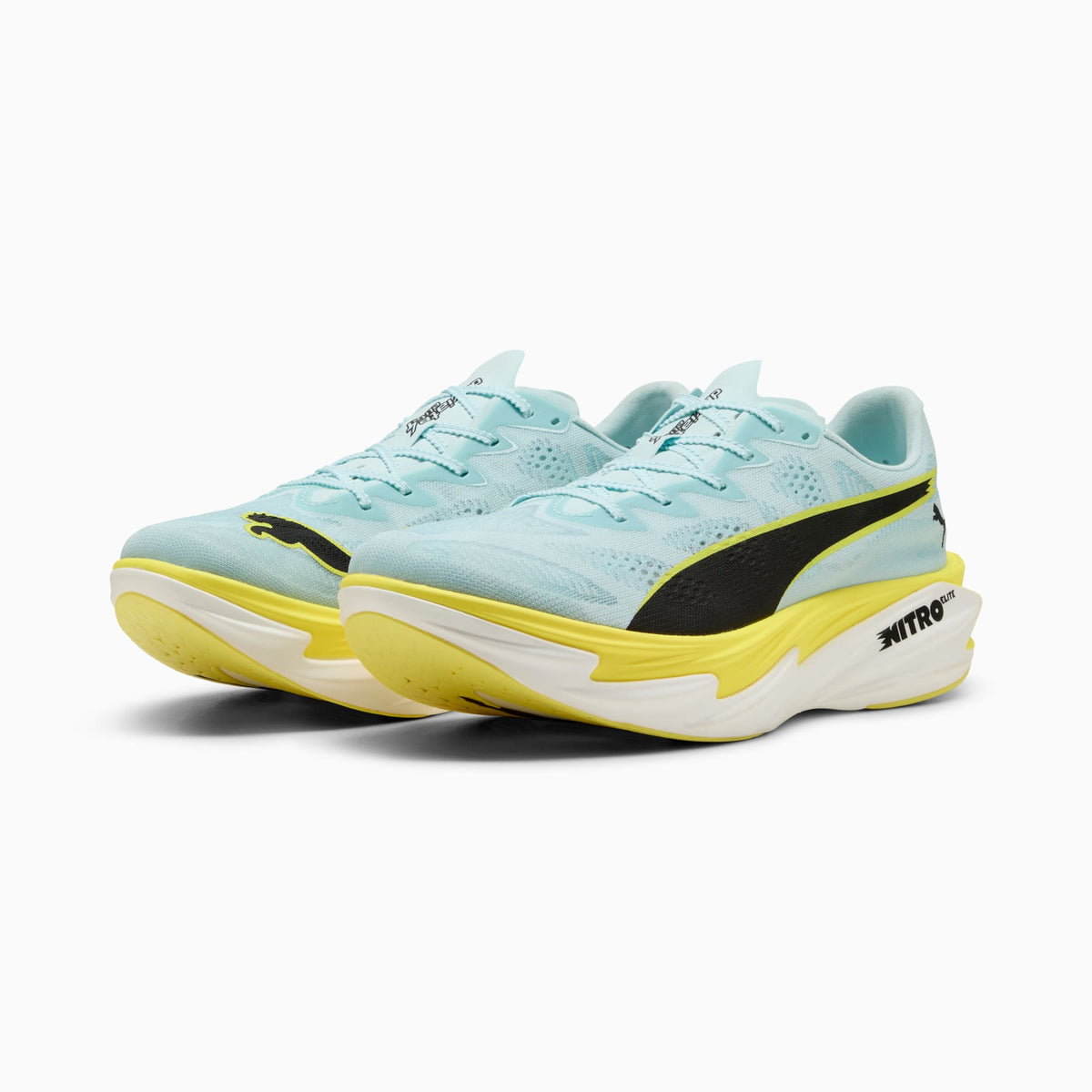 PUMA Deviate NITRO™ Elite 4 Running Shoes Men product view 2 — Fresh Water-Lemon Crush-PUMA Black-PUMA White