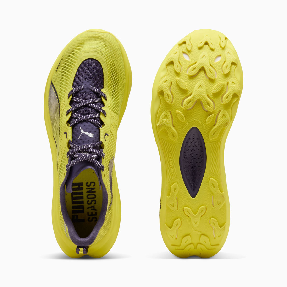 PUMA Deviate NITRO™ Elite Trail Running Shoes Men product view 4 — Lux Lime-Deep Plum