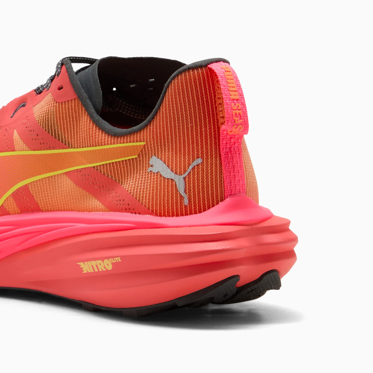 PUMA Deviate NITRO™ Elite Trail Running Shoes Men product view 3 — Melon Glow-Red Glamour-Pure Pink