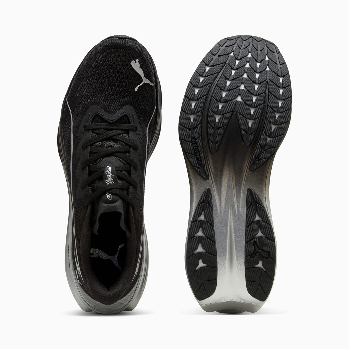 PUMA Deviate Pure NITRO™ Running Shoes Men product view 4 — PUMA Black-Flat Dark Gray-PUMA Silver