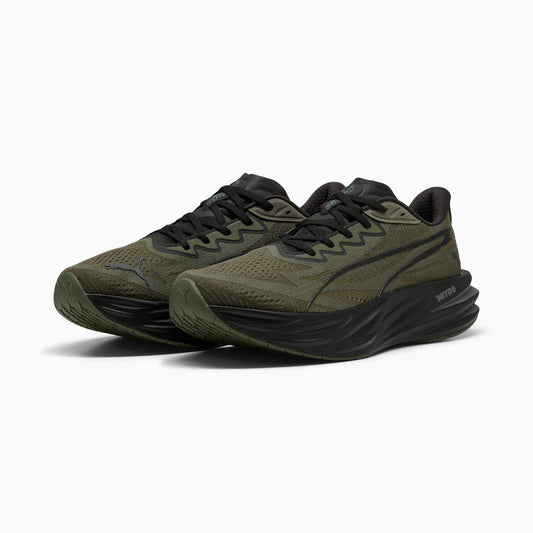 PUMA Deviate Pure NITRO™ Running Shoes Men product view 2 — Moss Veil-PUMA Black