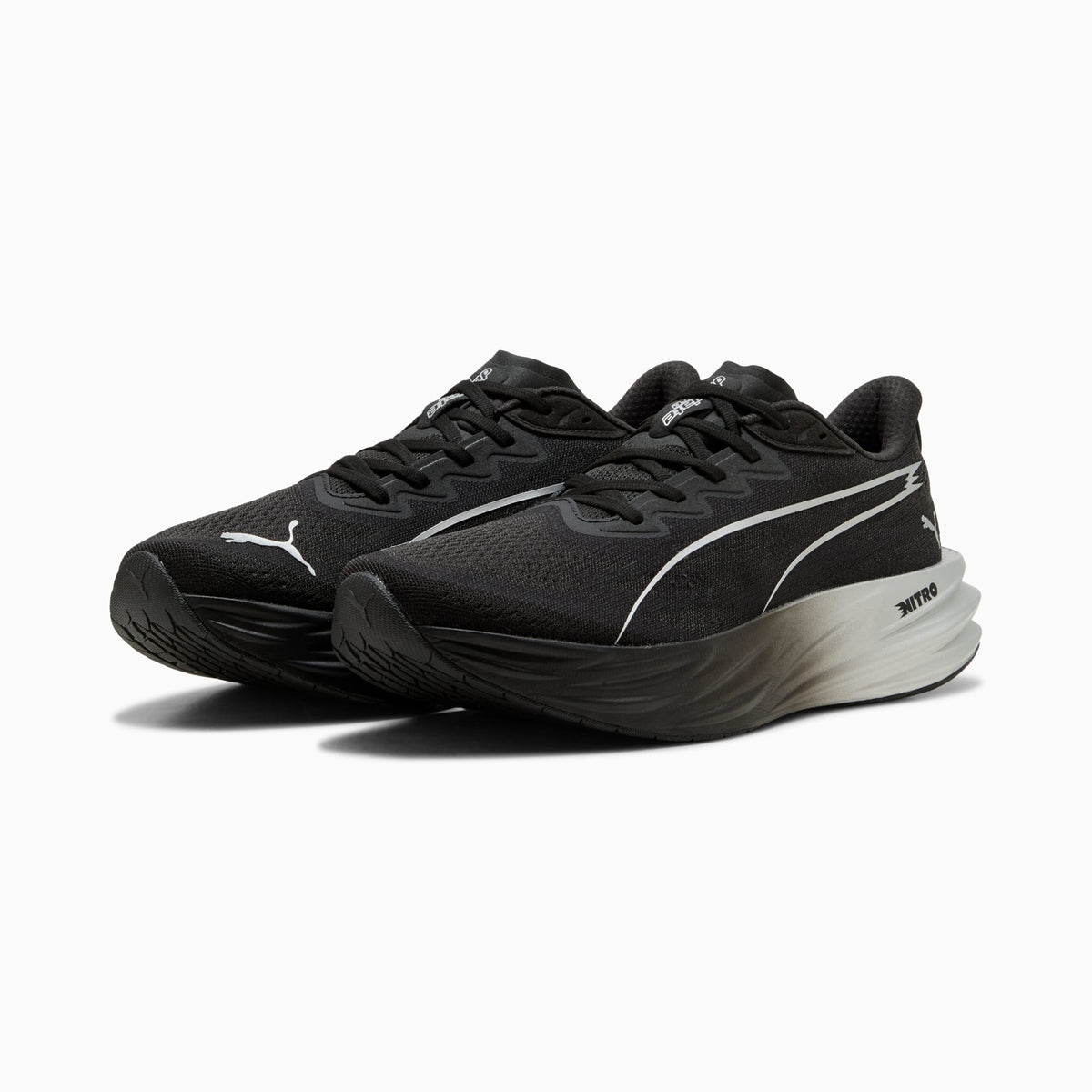 PUMA Deviate Pure NITRO™ Running Shoes Men product view 2 — PUMA Black-Flat Dark Gray-PUMA Silver
