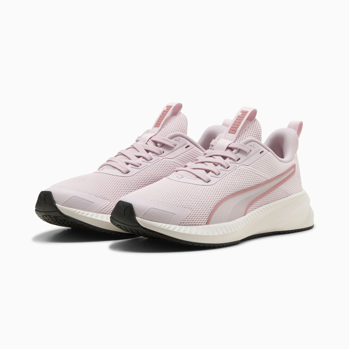 PUMA Flyer Lite 4 Running Shoes Unisex product view 2 — Powder Pink-PUMA Black-Warm White-Dusky Rosewood