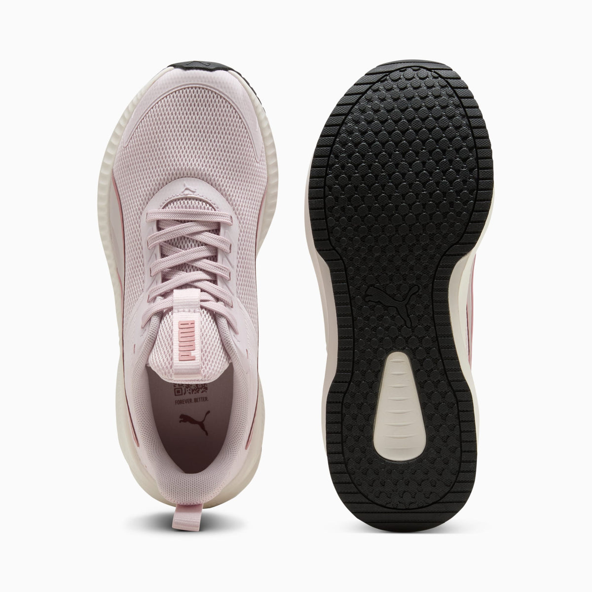 PUMA Flyer Lite 4 Running Shoes Unisex product view 4 — Powder Pink-PUMA Black-Warm White-Dusky Rosewood