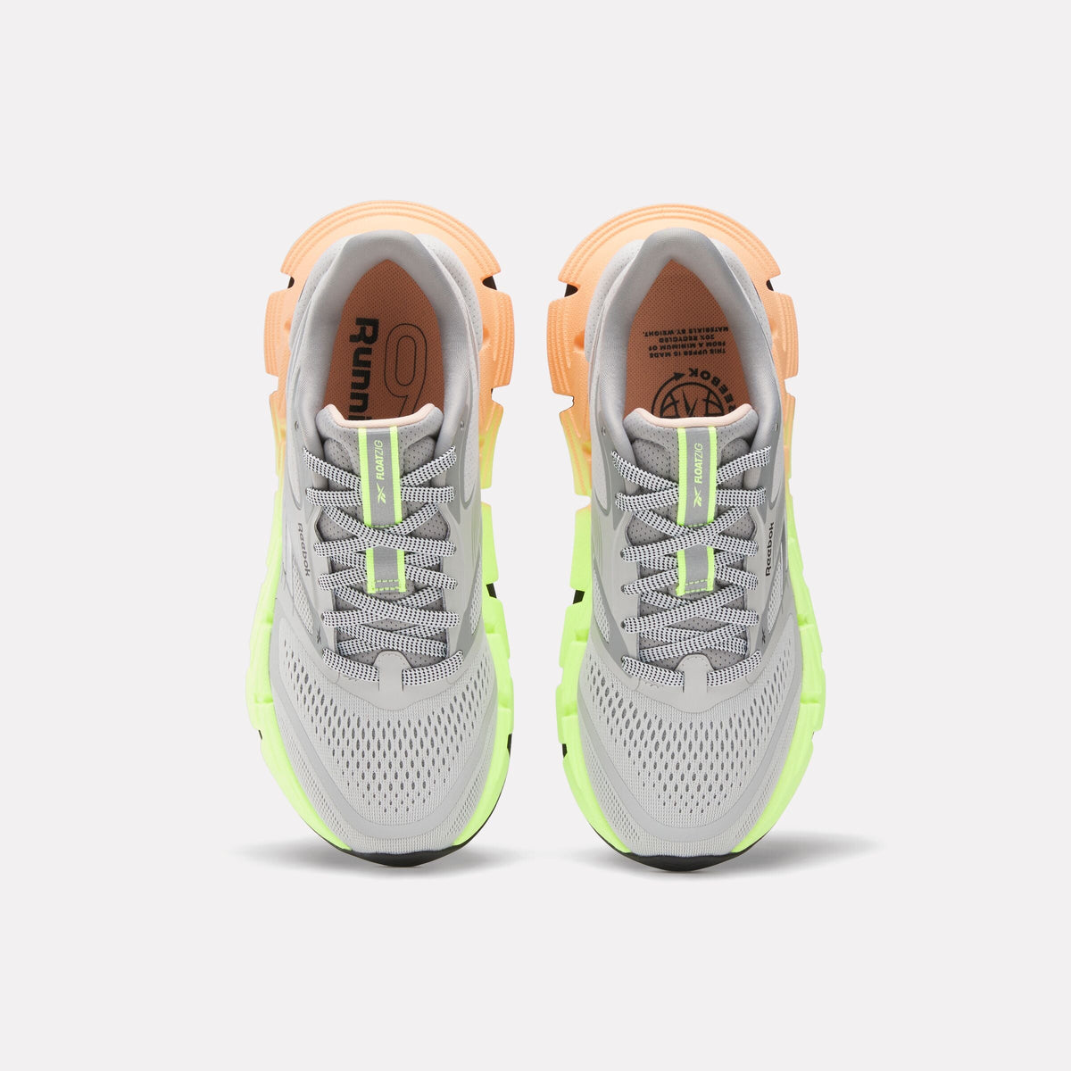 Reebok FloatZig 2 Women's Running Shoes product view 3 — Grey/Digital Lime