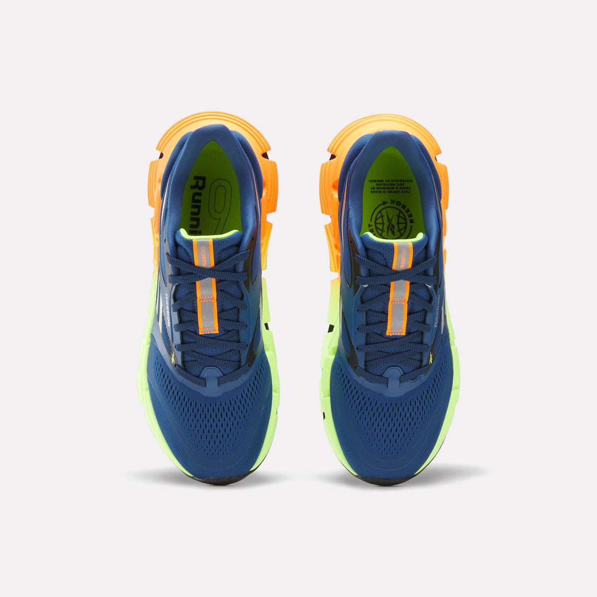 Reebok FloatZig 2 Men's Running Shoes product view 3 — Athletic Blue/Digital Lime
