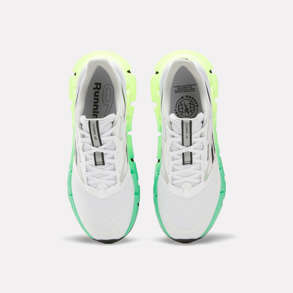 Reebok FloatZig 2 Men's Running Shoes product view 3 — WHITE/DIGITAL LIME/BLACK