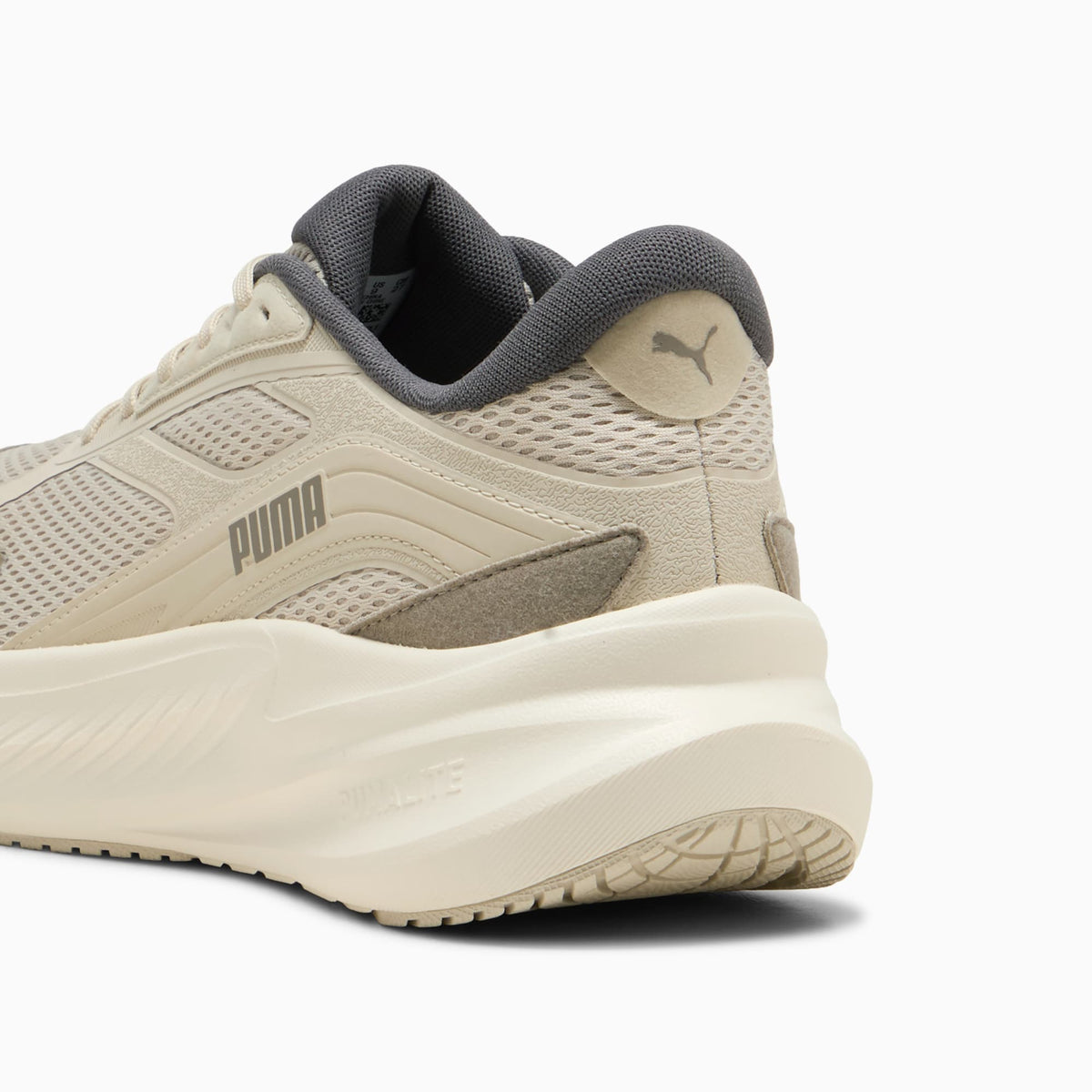 PUMA MaxStride Lite Running Shoes Unisex product view 3 — Warm White-Silver Fog-Mouse Gray-Moody Gray