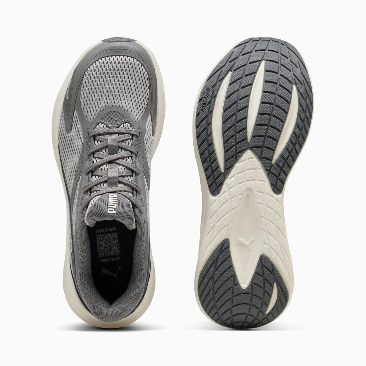 PUMA MaxStride Lite Running Shoes Unisex product view 4 — Warm White-PUMA Navy-Cool Dark Gray-Gray Echo