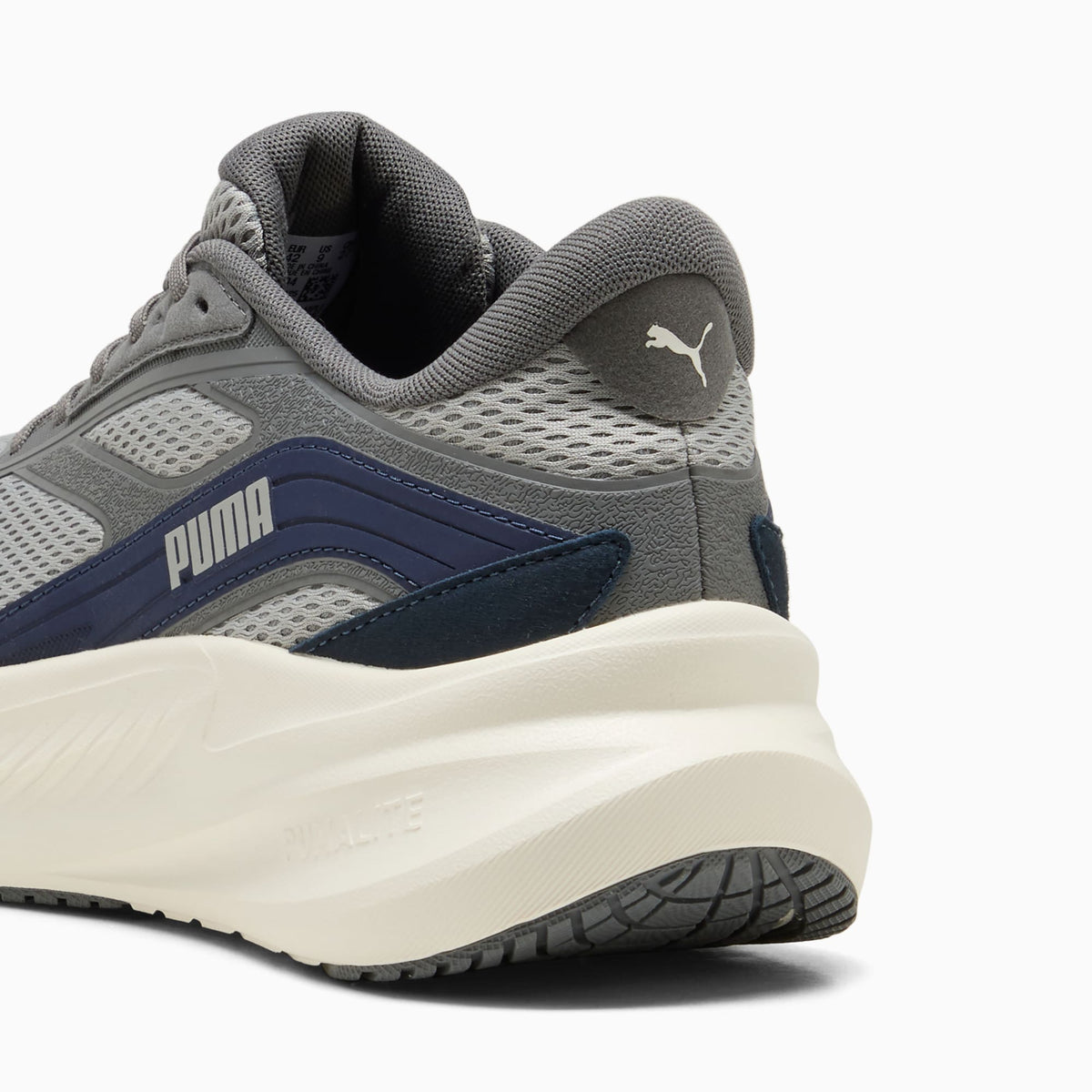 PUMA MaxStride Lite Running Shoes Unisex product view 3 — Warm White-PUMA Navy-Cool Dark Gray-Gray Echo