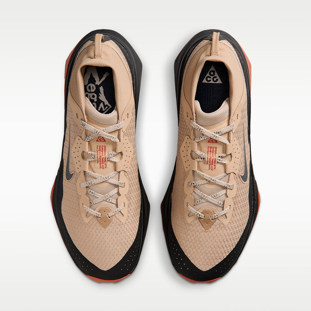 Nike ACG Zegama Trail GORE-TEX Men product view 4 — Linen/Light Crimson/Light Orewood Brown/Schwarz