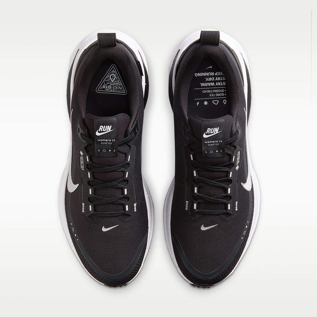 Nike Vomero 18 GORE-TEX Men product view 4 — Schwarz/Anthracite/Weiß/Metallic Silver