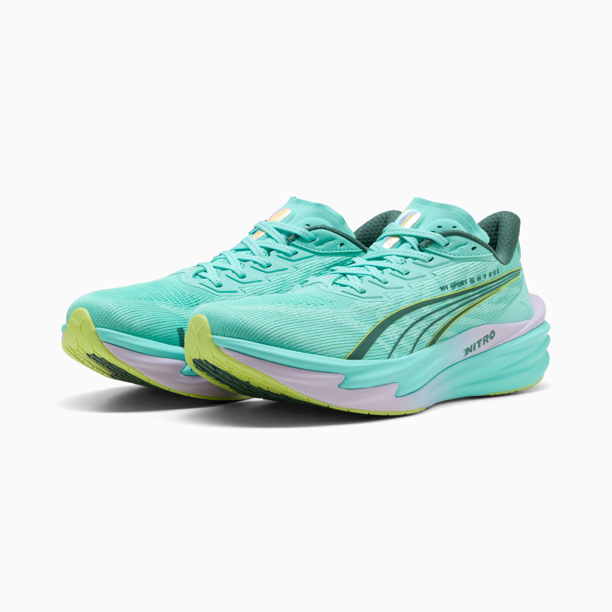 PUMA x HYROX Deviate NITRO™ 4 Shoes Men product view 2 — Intense Mint-Light Lavender