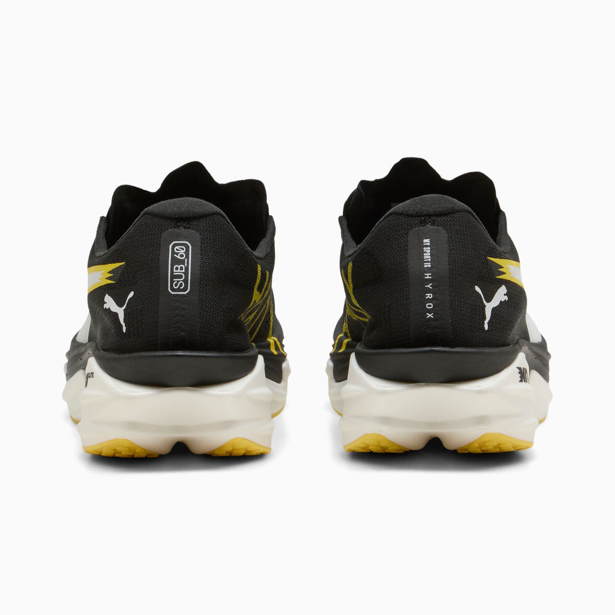 PUMA x HYROX Deviate NITRO™ Elite 4 Shoes Men product view 3 — PUMA Black-Vibrant Yellow