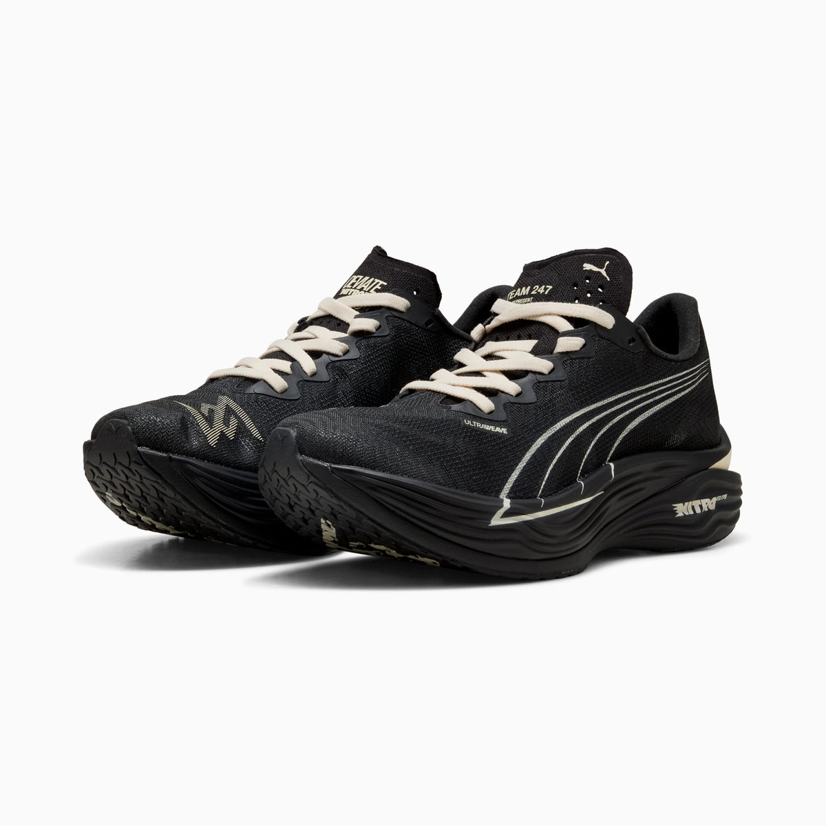 PUMA x REPRESENT Deviate NITRO™ Elite 3 Running Shoes Men product view 2 — PUMA Black-Alpine Snow